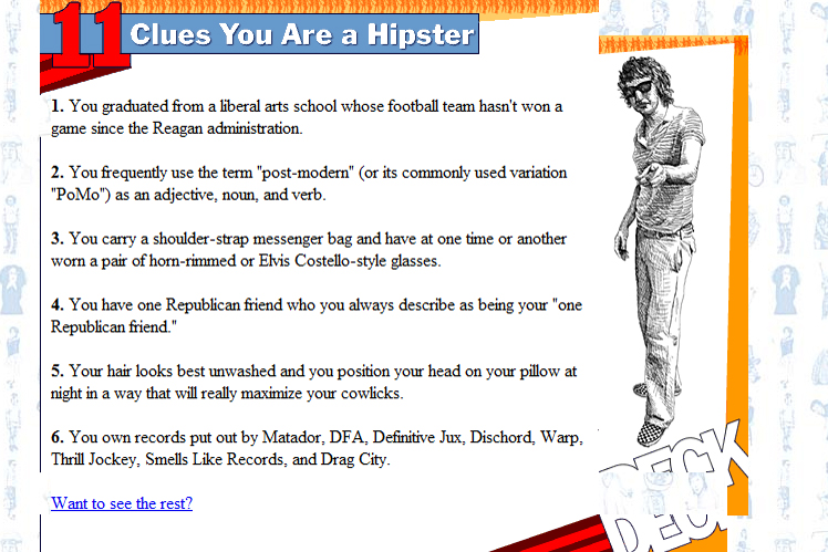 А ты прочитал The Hipster Handbook?