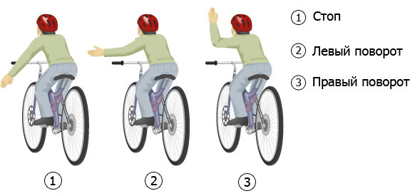 сигналы руками велосипедиста