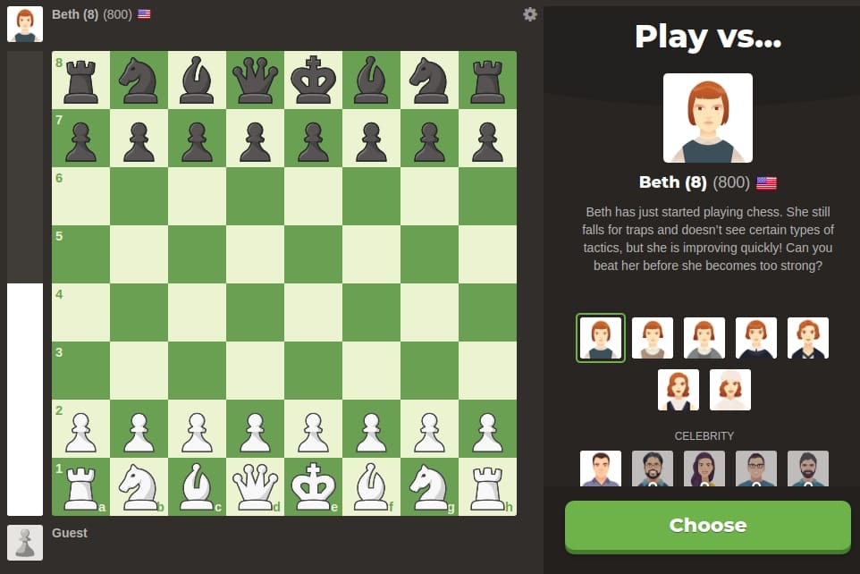 Бот для игры в шахматы с Бет Хармон