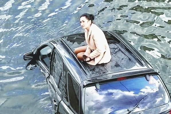 Украинцы высмеяли девушку, которая утопила машину, чтобы не сбить кота