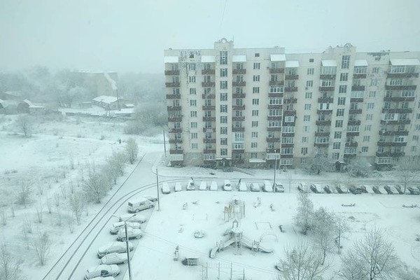 В Киевской и других областях Украины выпал снег (фото и видео)
