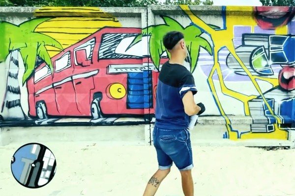 Стиль GTA: впервые на одном из киевских пляжей появился мурал (видео)