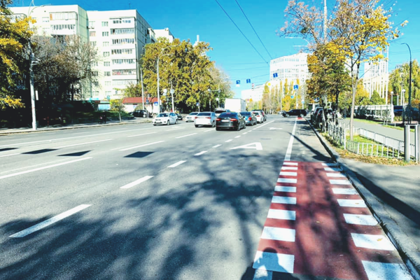 В Киеве на Соломенке создали новые pop-up велодорожки