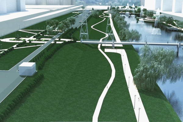 В Киеве на Троещине появится новый парк с фонтанами на воде  и смотровыми площадками