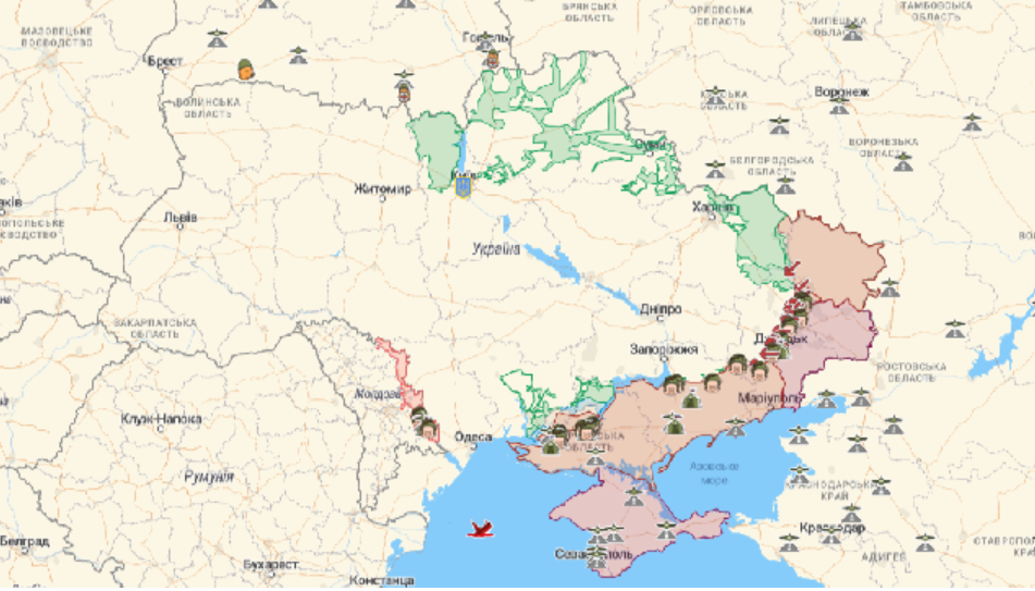 Карта боевых действий против российской агрессии в Украине на 25 ноября