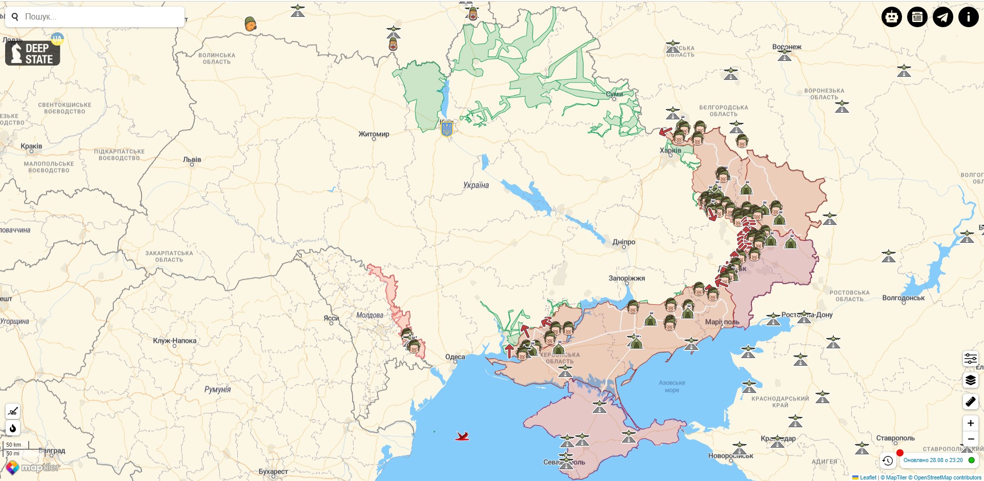 Карта украины 20 июня 2024. Карта бойових дій.