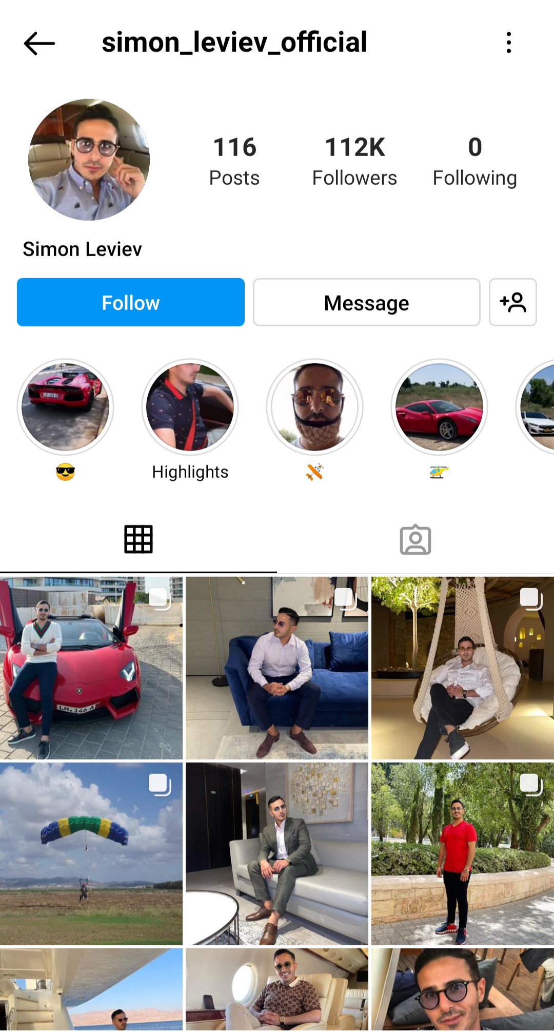 Знаменитый аферист Саймон Леваев в Instagram