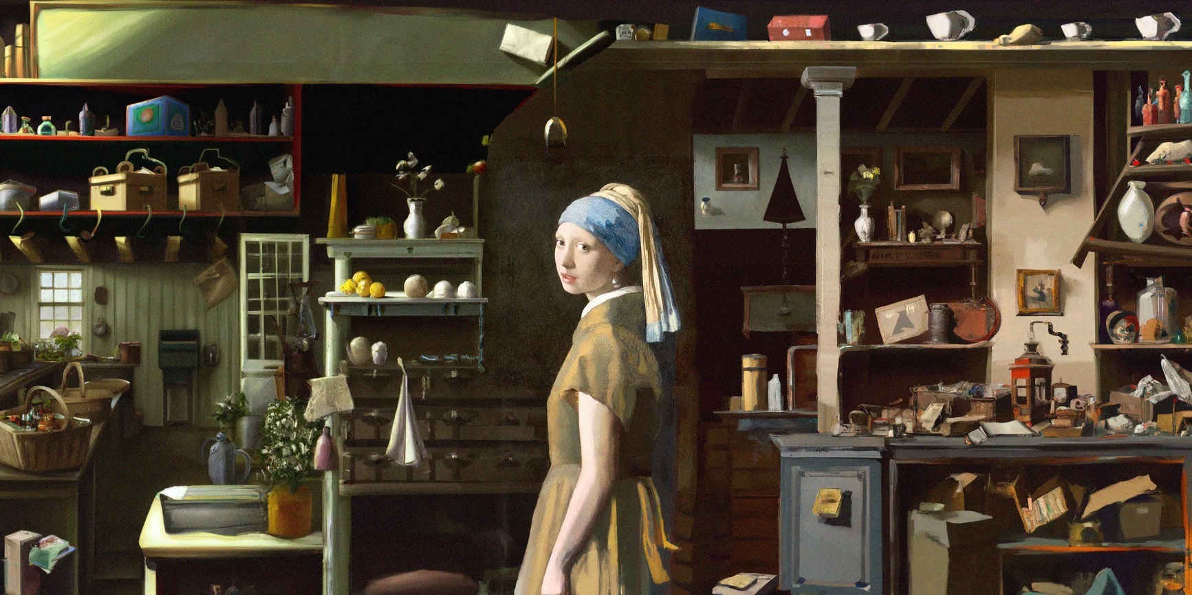 "Дівчина з перловою сережкою" Яна Вермеєра за рамками оригінального зображення