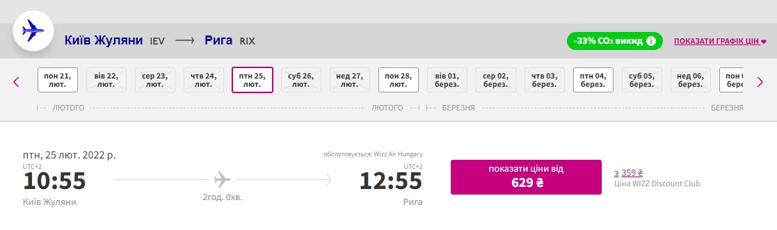 Билеты из Киева в Европу в рамках распродажи Wizz Air