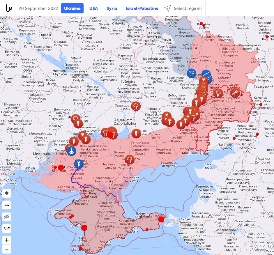 Боевые действия в Украине на 20 сентября