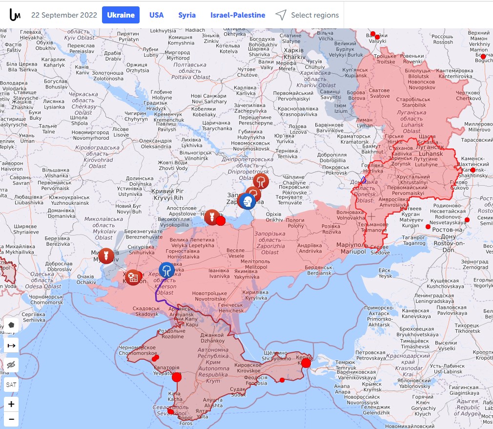 Бойові дії в Україні проти РФ на 22 вересня