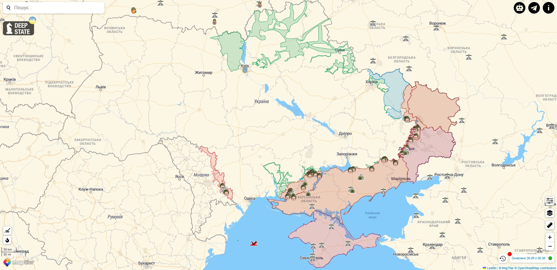 Бойові дії в Україні проти РФ на 26 вересня