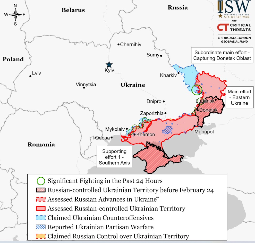 Мапа приблизної ситуації в Україні на 28 вересня