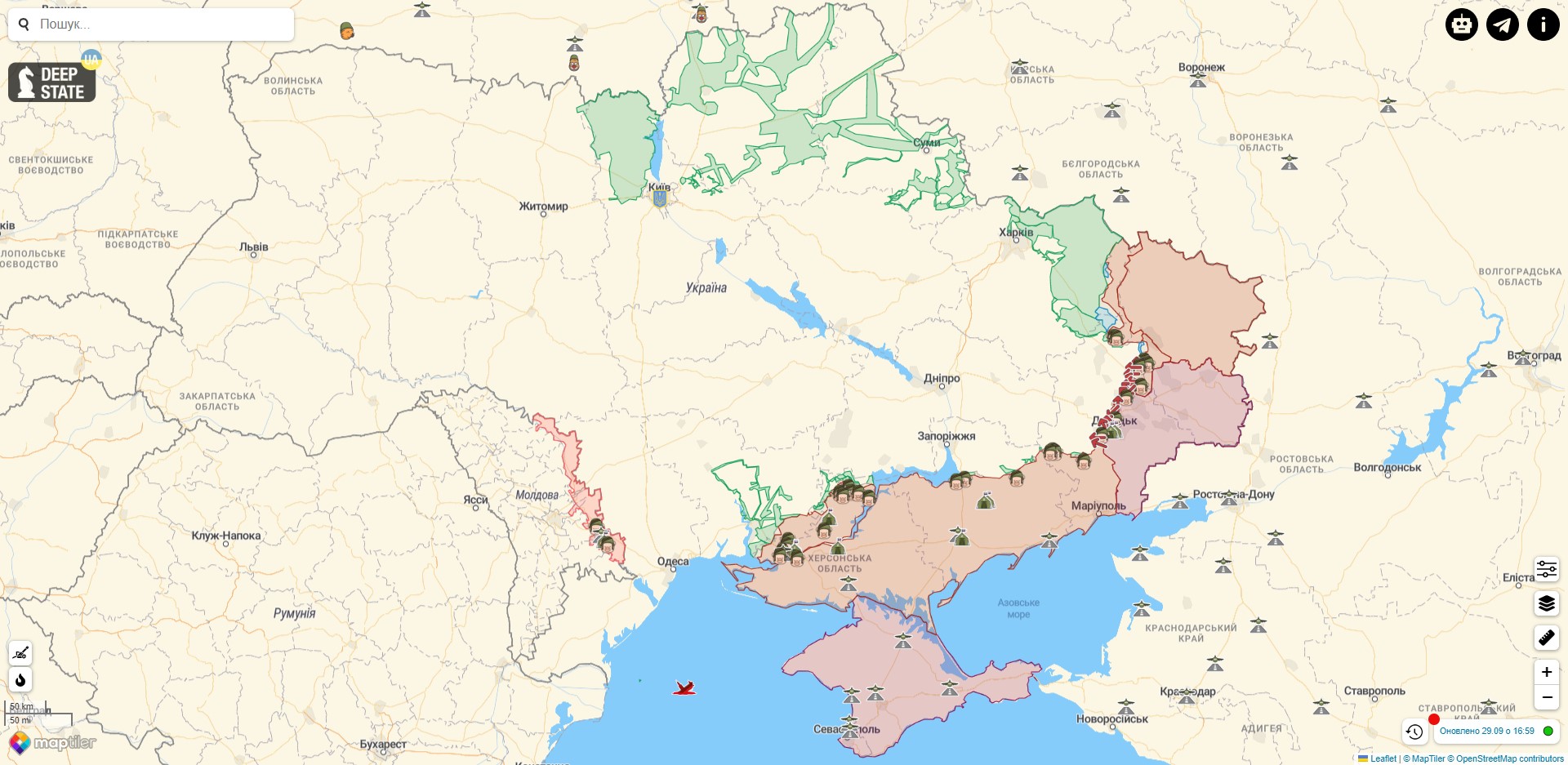 Боевые действия в Украине против РФ на 29 сентября