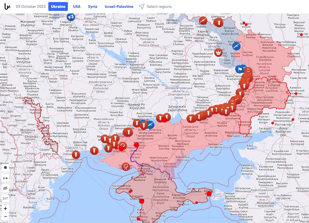 Бойові дії України проти РФ на 3 жовтня
