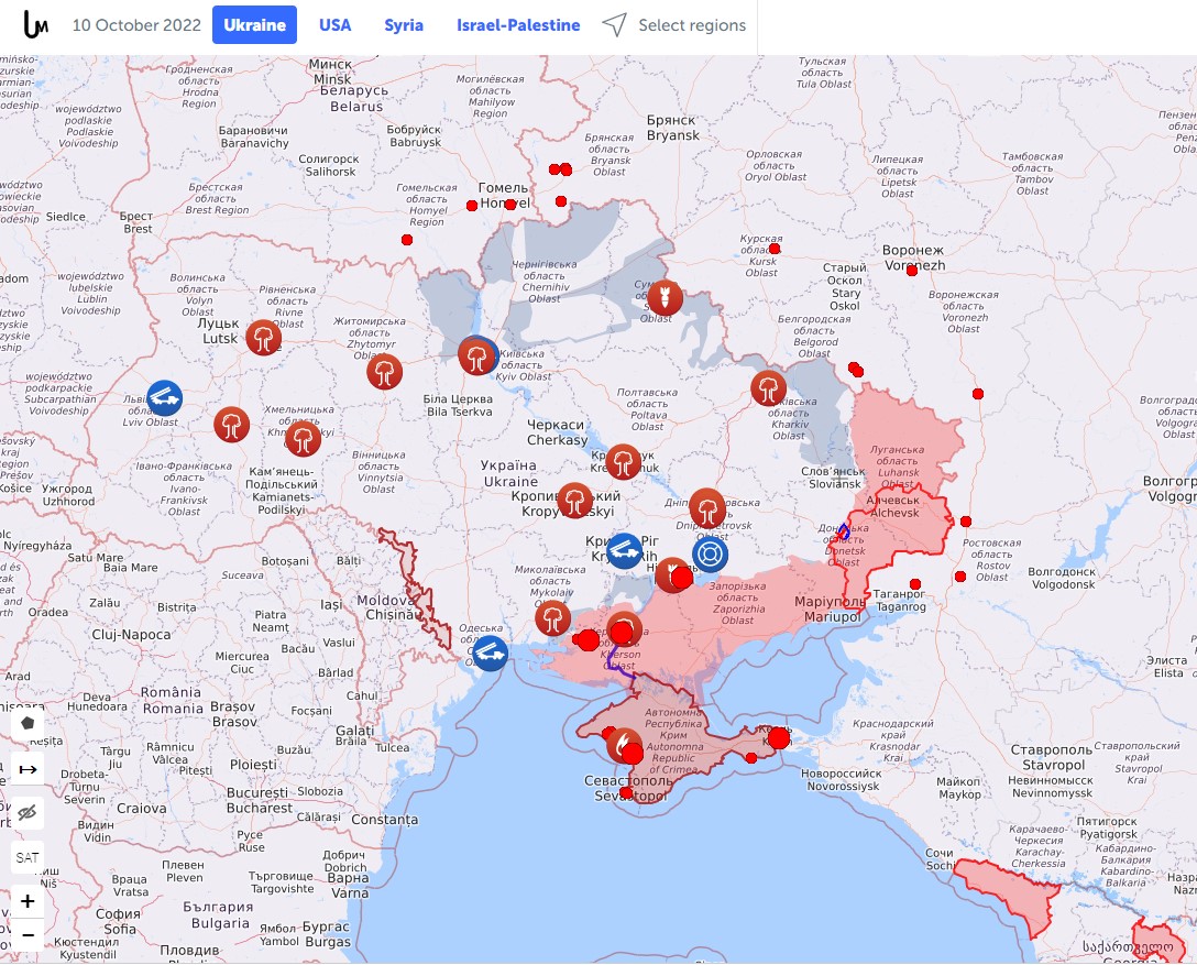 Бойові дії України проти РФ на 10 жовтня