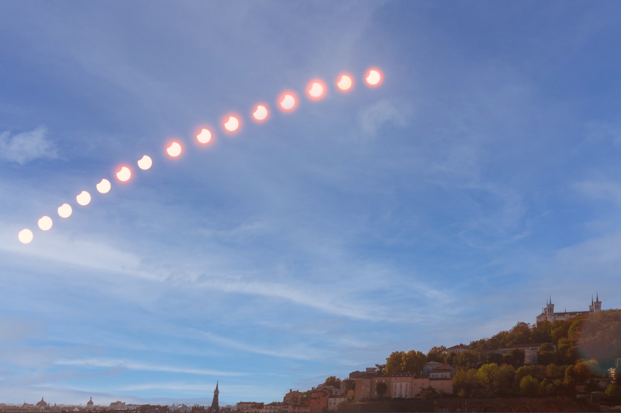 Сонячне затемнення 25 жовтня у Ліоні, Франція