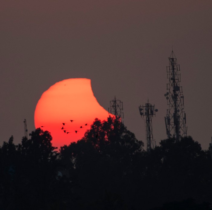 Сонячне затемнення 25 жовтня у Бангалор, Індія