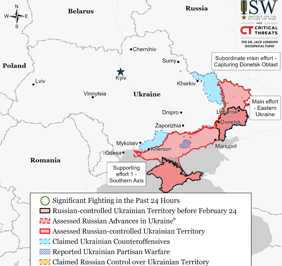 Карта приблизительной ситуации в Украине на 20 ноября