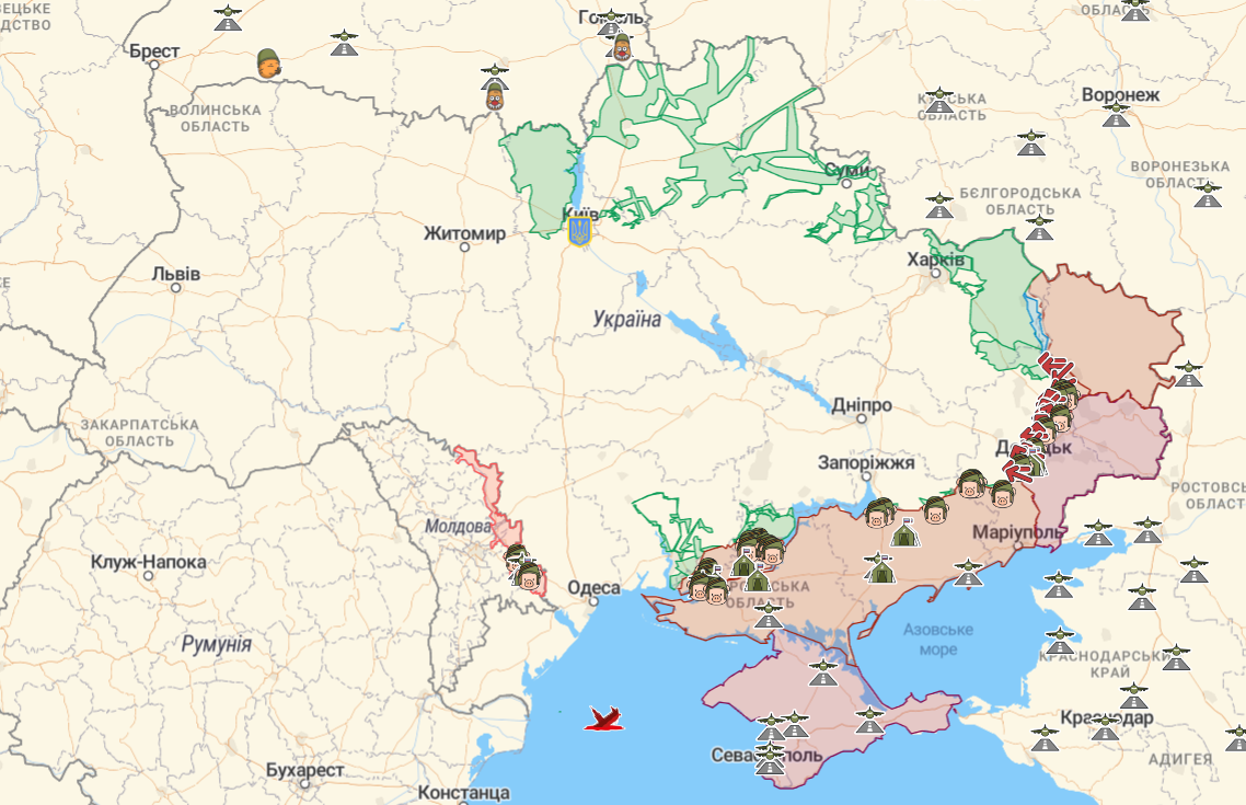 Боевые действия против РФ на территории Украины на 27 октября Фото: deepstatemap.live 