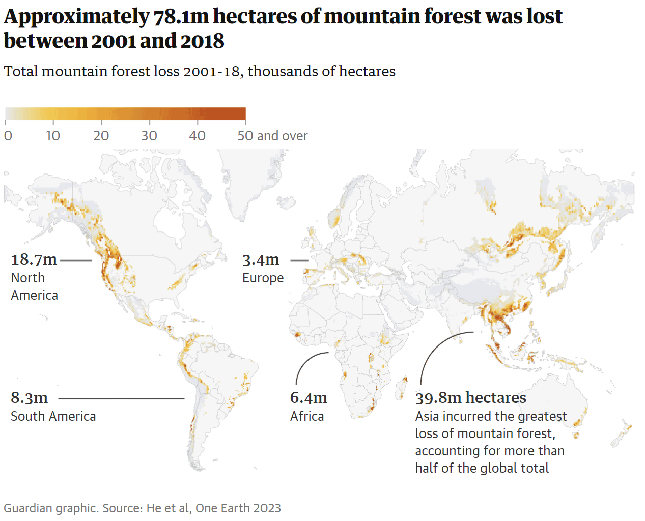 Де на планеті гірські ліси постраждали найбільше